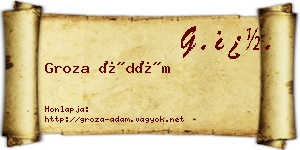 Groza Ádám névjegykártya