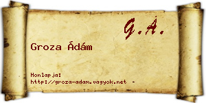 Groza Ádám névjegykártya